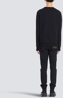 Balmain 黑色字母印花圓領長袖衛衣 AH1JQ005BB65-EAB Purchase Balmain 黑色字母印花圓領長袖衛衣 AH1JQ005BB65-EAB