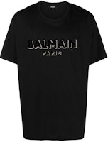 BALMAIN Black Letter Print Short Sleeve Casual T-Shirt. CH1EG010BB99-EGO BALMAIN Black Letter Print Short Sleeve Casual T-Shirt. CH1EG010BB99-EGO