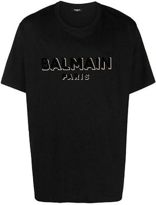 BALMAIN 黑色字母印花短袖休閒T恤 CH1EG010BB99-EGO Order BALMAIN 黑色字母印花短袖休閒T恤 CH1EG010BB99-EGO