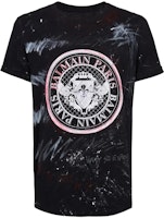 BALMAIN Black Logo Geometric Print Cotton Crewneck T-Shirt. YU1EG035GB82EBE BALMAIN Black Logo Geometric Print Cotton Crewneck T-Shirt. YU1EG035GB82EBE
