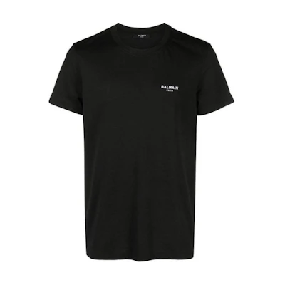 BALMAIN Black Logo Letter Crewneck Loose Fit Short Sleeve T-Shirt CH1EF000-BB04-EAB