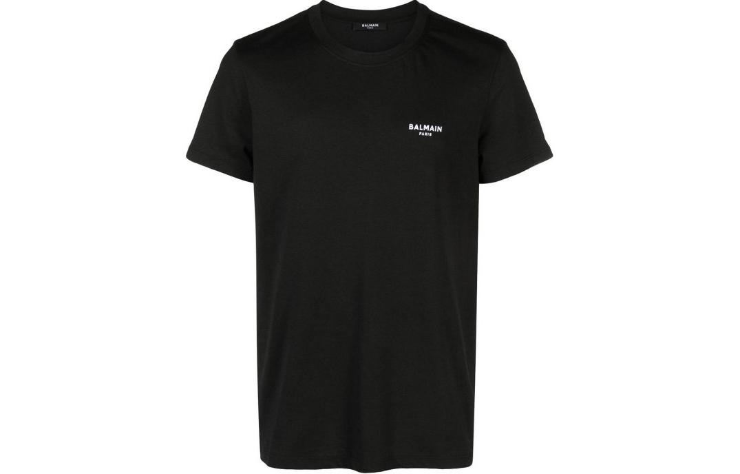 Order BALMAIN 黑色標誌字母寬鬆短袖圓領T恤 CH1EF000-BB04-EAB
