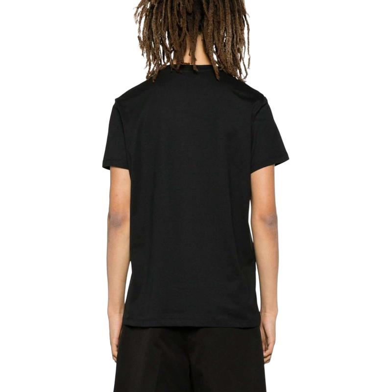 Shop BALMAIN 黑色標誌字母寬鬆短袖圓領T恤 CH1EF000-BB04-EAB