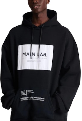 巴尔曼 黑色标志贴布宽松版型连帽卫衣套头衫 CH6JT210-ME52-EAB Shop 巴尔曼 黑色标志贴布宽松版型连帽卫衣套头衫 CH6JT210-ME52-EAB