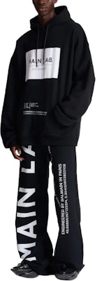 巴尔曼 黑色标志贴布宽松版型连帽卫衣套头衫 CH6JT210-ME52-EAB Details for 巴尔曼 黑色标志贴布宽松版型连帽卫衣套头衫 CH6JT210-ME52-EAB