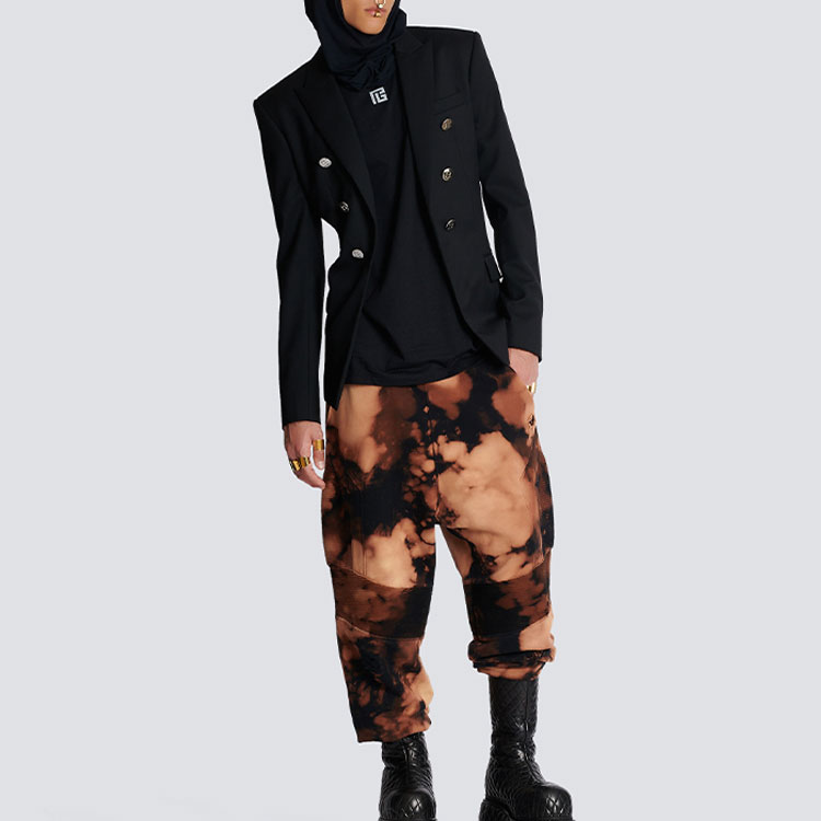 Lookbook 巴尔曼黑色Logo印花短袖圆领T恤 AH1EG010BC03-EEQ