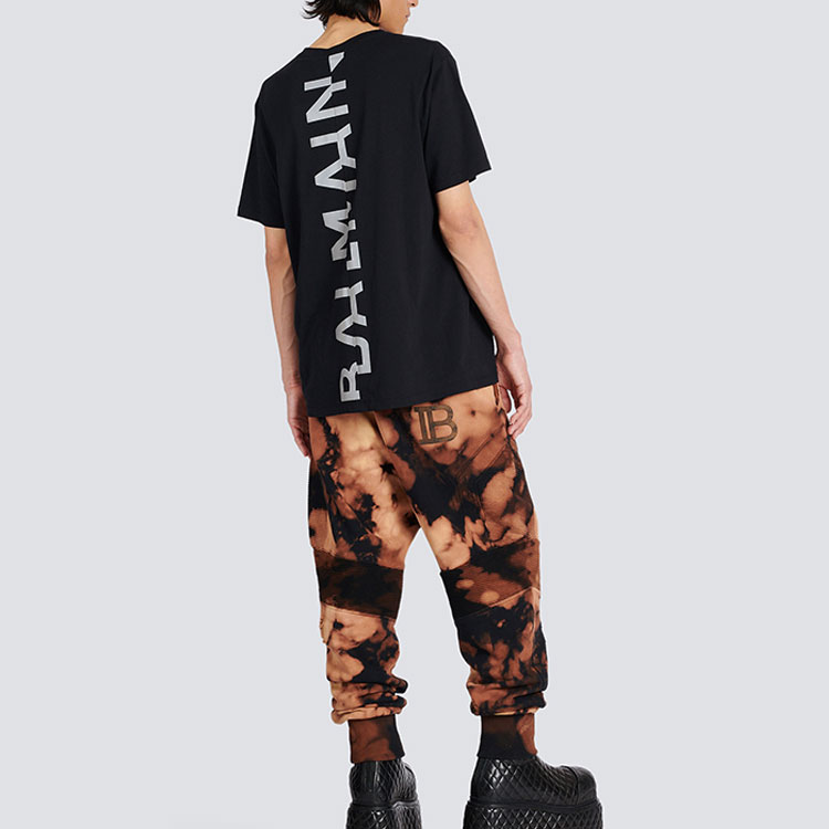 Shop 巴尔曼黑色Logo印花短袖圆领T恤 AH1EG010BC03-EEQ