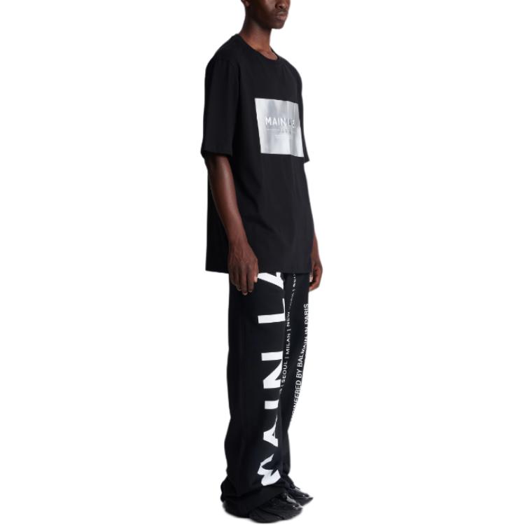 Purchase 발망 블랙 로고 프린트 크루넥 반팔 티셔츠 CH6EH015-BC69-0PA