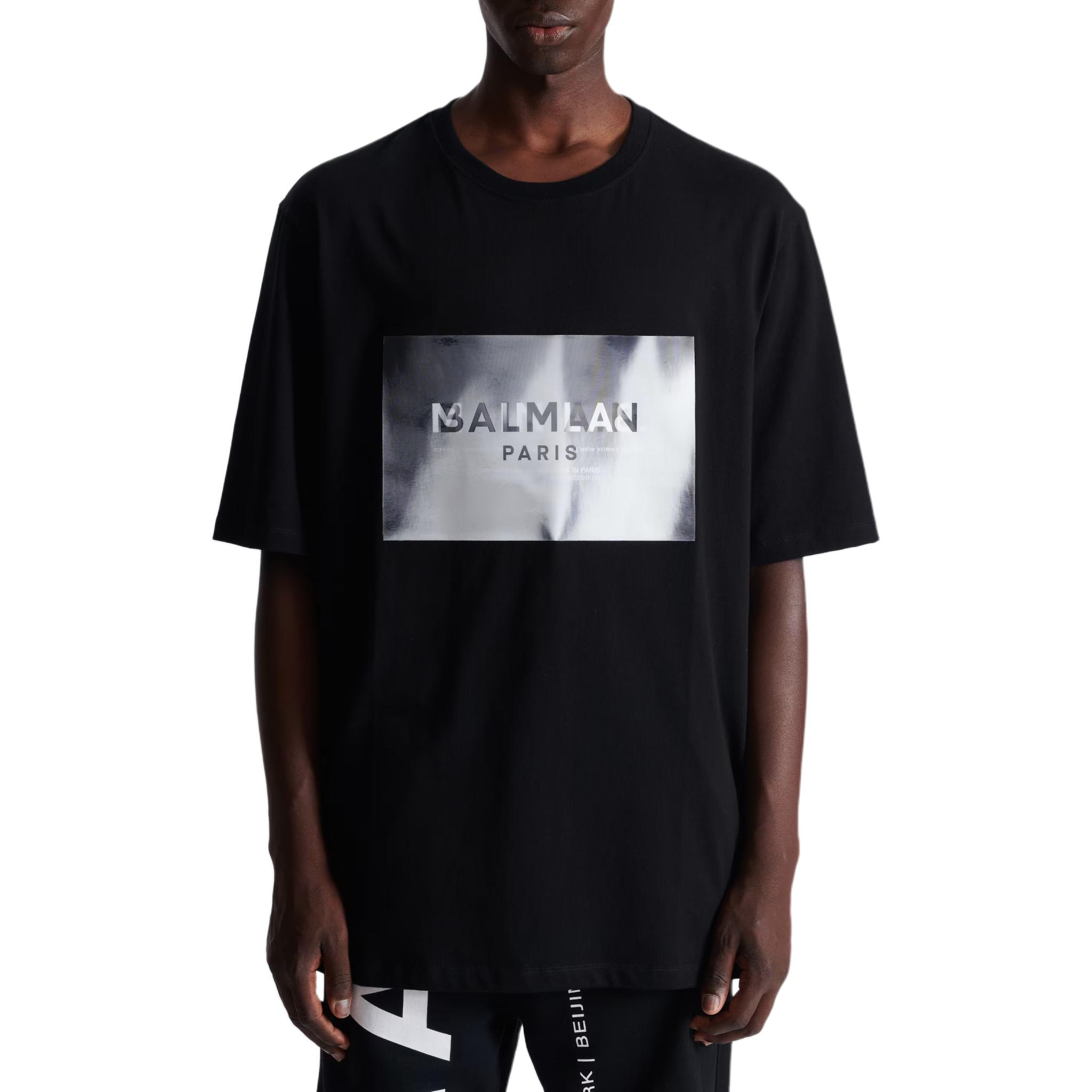 Details for 발망 블랙 로고 프린트 크루넥 반팔 티셔츠 CH6EH015-BC69-0PA