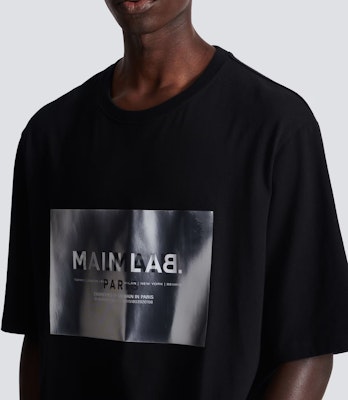 발망 블랙 로고 프린트 크루넥 반팔 티셔츠 CH6EH015-BC69-0PA Cheap 발망 블랙 로고 프린트 크루넥 반팔 티셔츠 CH6EH015-BC69-0PA