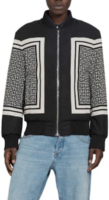 발망 블랙 로고 프린트 하이 칼라 자켓 BH1TF354XG25-EJH Shop 발망 블랙 로고 프린트 하이 칼라 자켓 BH1TF354XG25-EJH