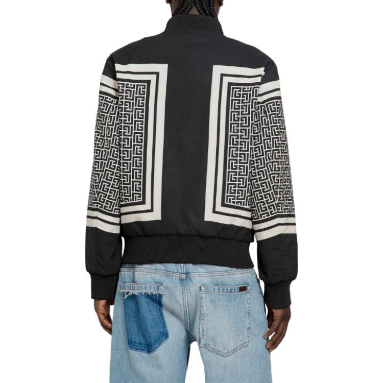 Purchase 발망 블랙 로고 프린트 하이 칼라 자켓 BH1TF354XG25-EJH