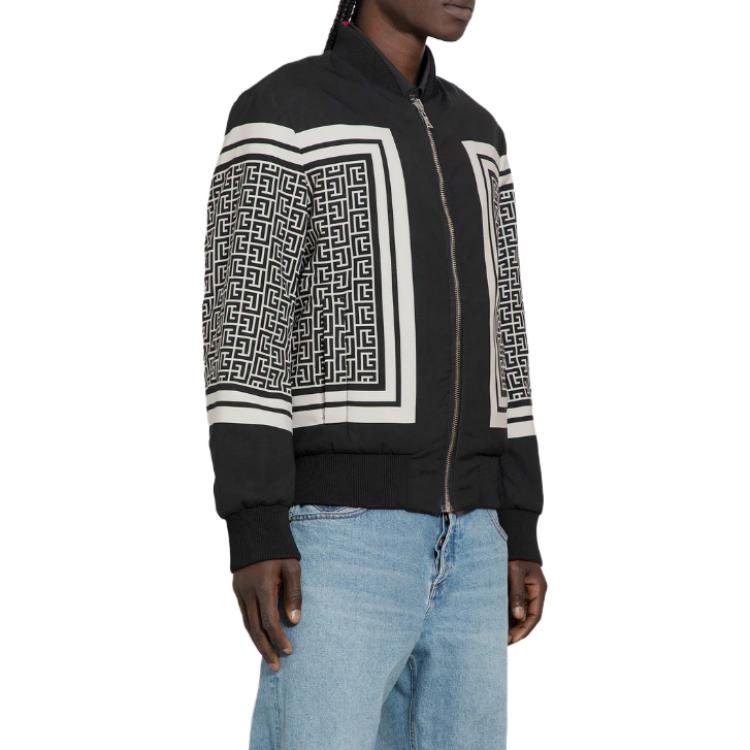 Details for 발망 블랙 로고 프린트 하이 칼라 자켓 BH1TF354XG25-EJH