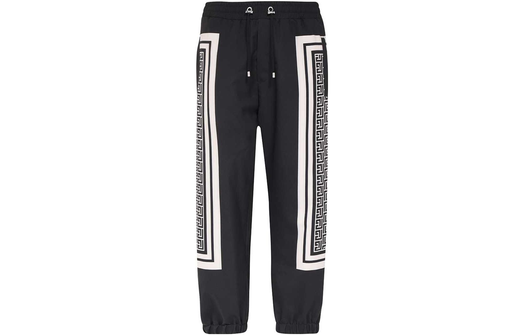 BALMAIN  Black Mid-Waist Jogger Pants Casual Wear. BH1PO060XG26-EJB