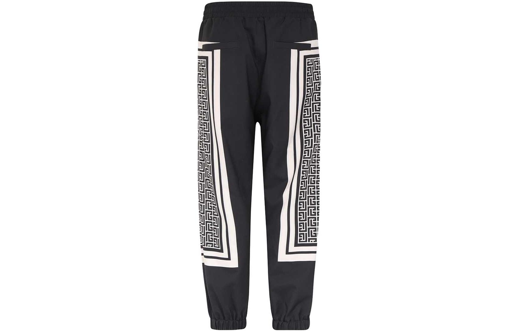 Lookbook 巴爾曼黑色中腰運動休閒長褲 BH1PO060XG26-EJB