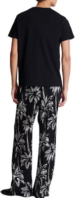 BALMAIN 黑色棕櫚樹簽名印花圓領T恤 DH1EF000-GD85-EAB Shop BALMAIN 黑色棕櫚樹簽名印花圓領T恤 DH1EF000-GD85-EAB