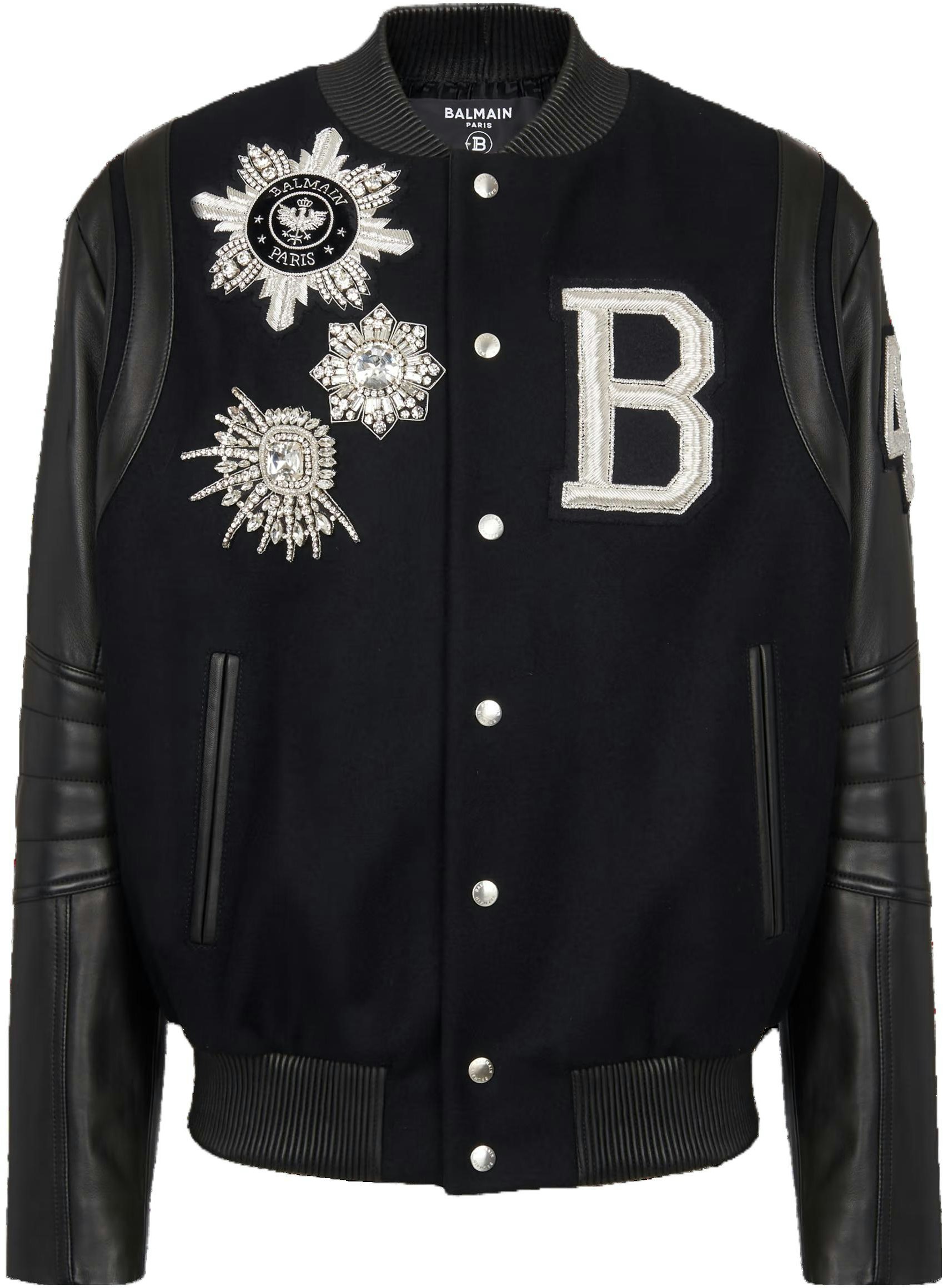 balmain-black-single-breasted-jacket-with-letter-print-design-bh-1-tf-335-pb-86-eacb