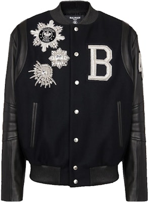 BALMAIN Jaket Hitam Single-Breasted dengan Desain Cetak Huruf. BH1TF335PB86EACB Order BALMAIN Jaket Hitam Single-Breasted dengan Desain Cetak Huruf. BH1TF335PB86EACB