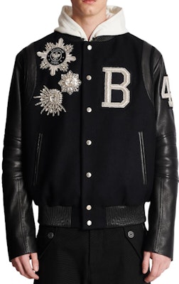 BALMAIN Jaket Hitam Single-Breasted dengan Desain Cetak Huruf. BH1TF335PB86EACB Lookbook BALMAIN Jaket Hitam Single-Breasted dengan Desain Cetak Huruf. BH1TF335PB86EACB