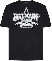 BALMAIN Black Star Letter Print Crewneck Short Sleeve T-Shirt CH1EG000-GD29-EAB BALMAIN Black Star Letter Print Crewneck Short Sleeve T-Shirt CH1EG000-GD29-EAB