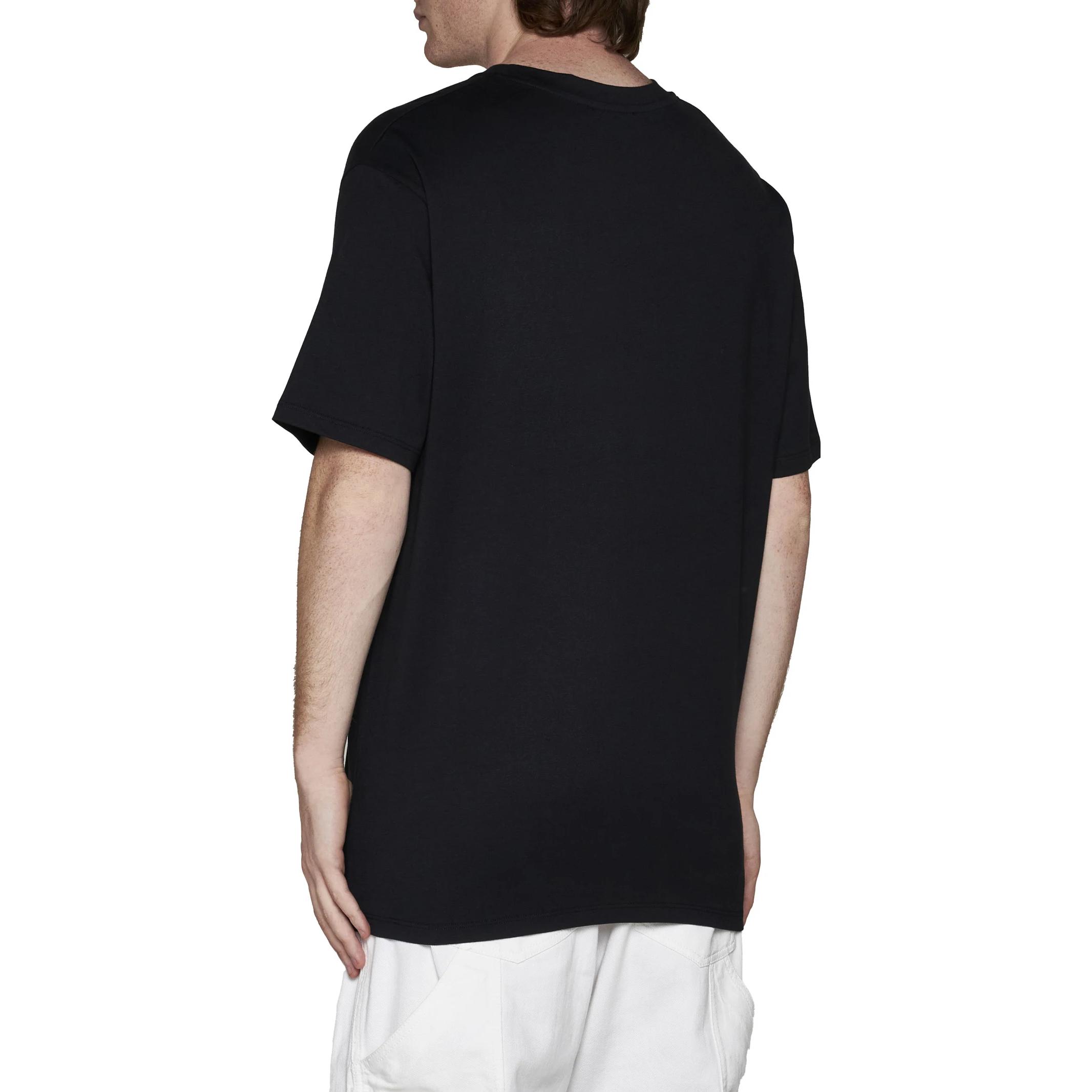 Shop 발망 블랙 스타 레터 프린트 크루넥 반팔 티셔츠 CH1EG000-GD29-EAB