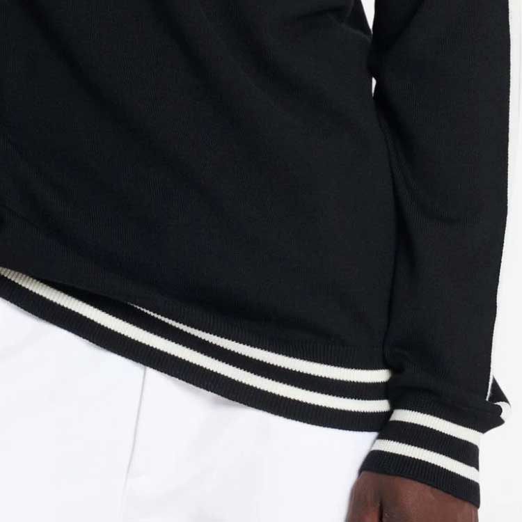 Details for 巴尔曼 黑色条纹刺绣Logo圆领毛衣 CH1KD025-KF85-EER
