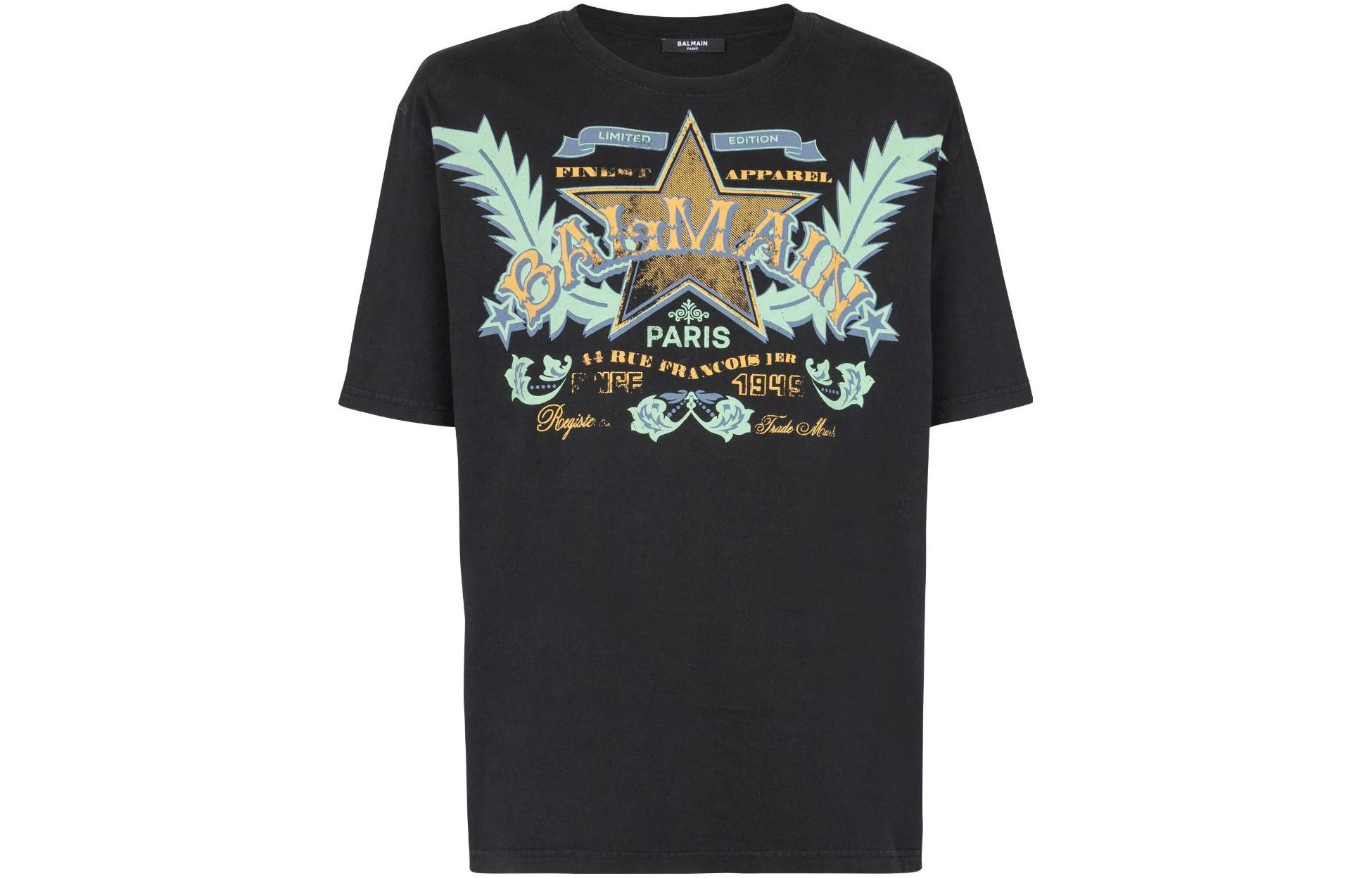 Order 巴尔曼 黑色字母图案设计T恤。 CH1EG000-GD28-EAH