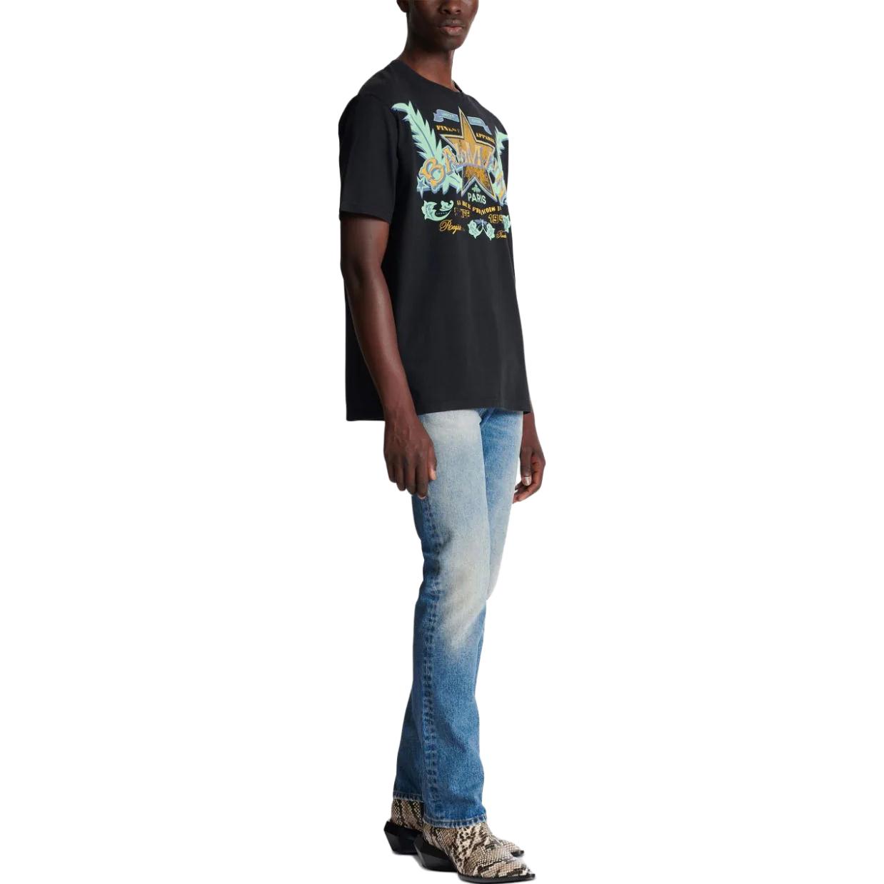 Purchase 巴尔曼 黑色字母图案设计T恤。 CH1EG000-GD28-EAH