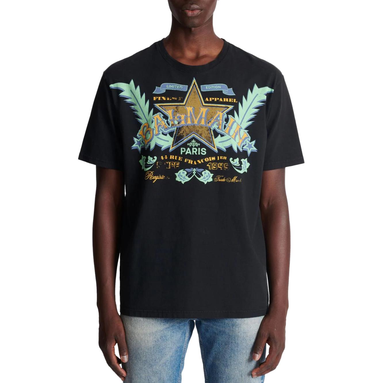 Details for 巴尔曼 黑色字母图案设计T恤。 CH1EG000-GD28-EAH