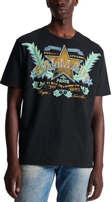 巴尔曼 黑色字母图案设计T恤。 CH1EG000-GD28-EAH Sizing 巴尔曼 黑色字母图案设计T恤。 CH1EG000-GD28-EAH