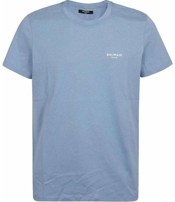 巴尔曼 蓝色字母标志印花圆领短袖T恤 CH1EF000BB04-SLF Buy 巴尔曼 蓝色字母标志印花圆领短袖T恤 CH1EF000BB04-SLF