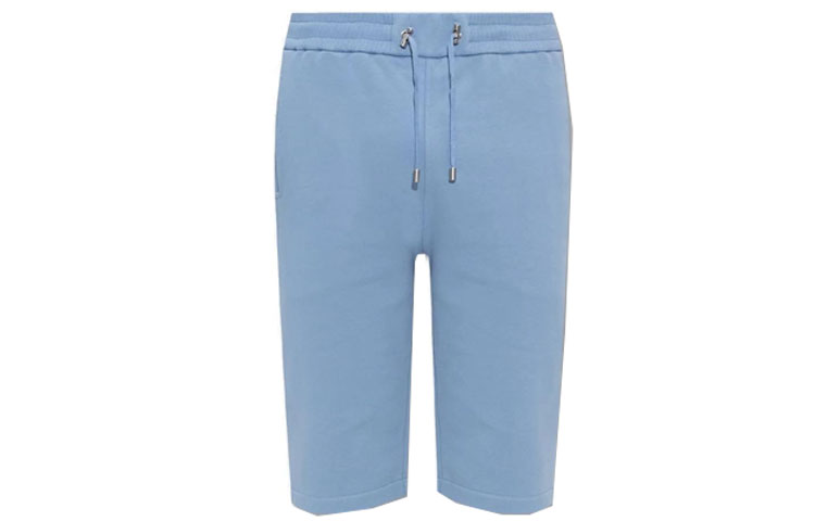 BALMAIN  Blue Logo Print Drawstring Sports Shorts. AH0OA003BB04-SGF