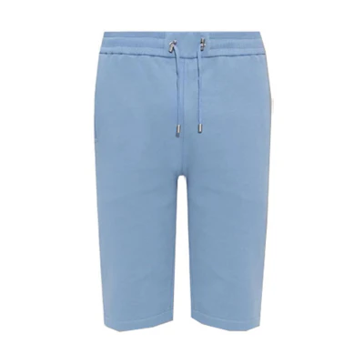 BALMAIN Blue Logo Print Drawstring Sports Shorts. AH0OA003BB04-SGF
