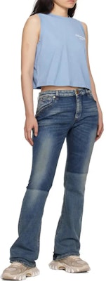 BALMAIN Blue Logo Sleeveless Tank Top CF1EA025BB01-SLF Lookbook BALMAIN Blue Logo Sleeveless Tank Top CF1EA025BB01-SLF