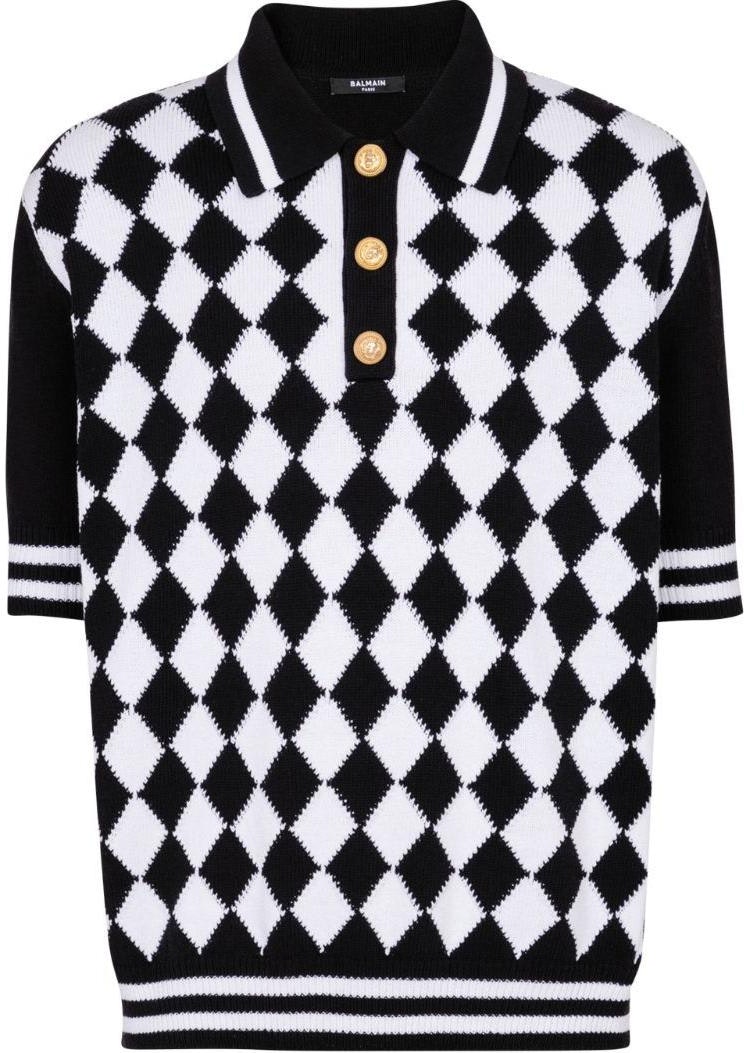 balmain-checkered-knit-button-short-sleeve-polo-shirt-black-dh-1-gb-045-kg-87-eab