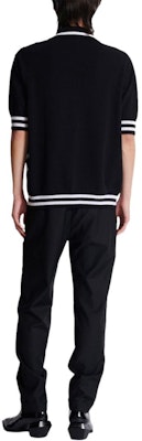BALMAIN Checkered Knit Button Short Sleeve Polo Shirt Black DH1GB045-KG87-EAB Lookbook BALMAIN Checkered Knit Button Short Sleeve Polo Shirt Black DH1GB045-KG87-EAB