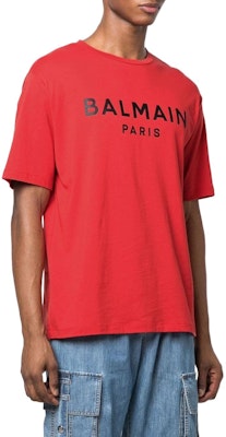 BALMAIN Baju-T Lengan Pendek Logo Huruf Cetakan Crewneck. XH0EG000BB23MAB Lookbook BALMAIN Baju-T Lengan Pendek Logo Huruf Cetakan Crewneck. XH0EG000BB23MAB