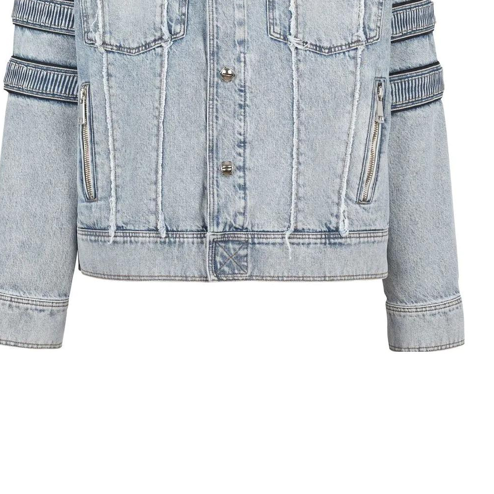 Details for 발망 FW22 리브드 패치워크 데님 자켓 블루 YH0TC149DC57-6FC