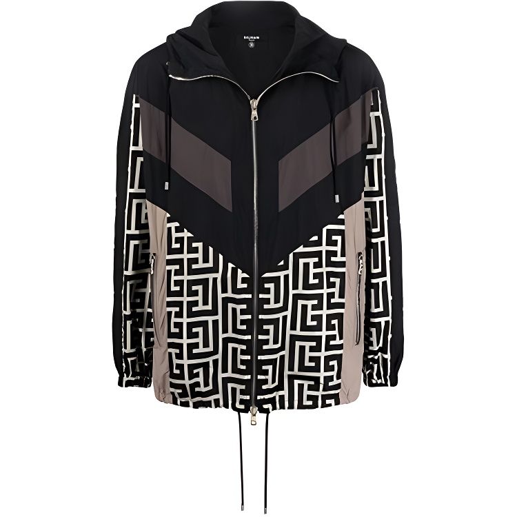 BALMAIN  Geometric Print Black Jacket XH1TI036XB33-GFE