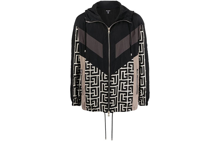 Order 巴尔曼几何印花黑色夹克 XH1TI036XB33-GFE