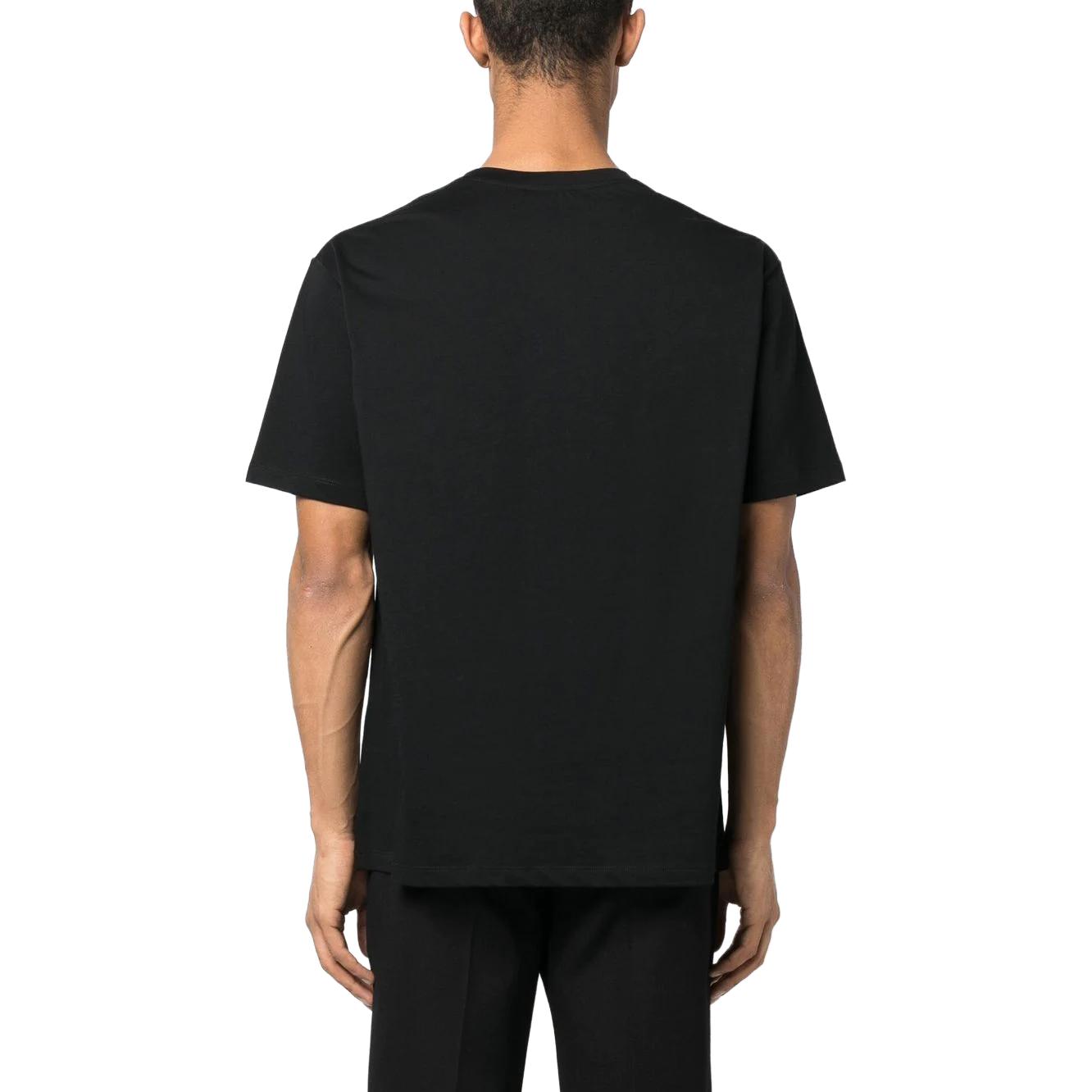 Purchase BALMAIN 圖案印花黑色短袖圓領T恤 VH1EF010-B030-0PA