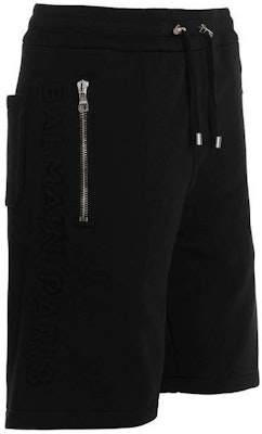 발망 하이웨이스트 드로스트링 스트레이트 캐주얼 쇼츠 블랙. AH1OA000BB340PA Lookbook 발망 하이웨이스트 드로스트링 스트레이트 캐주얼 쇼츠 블랙. AH1OA000BB340PA