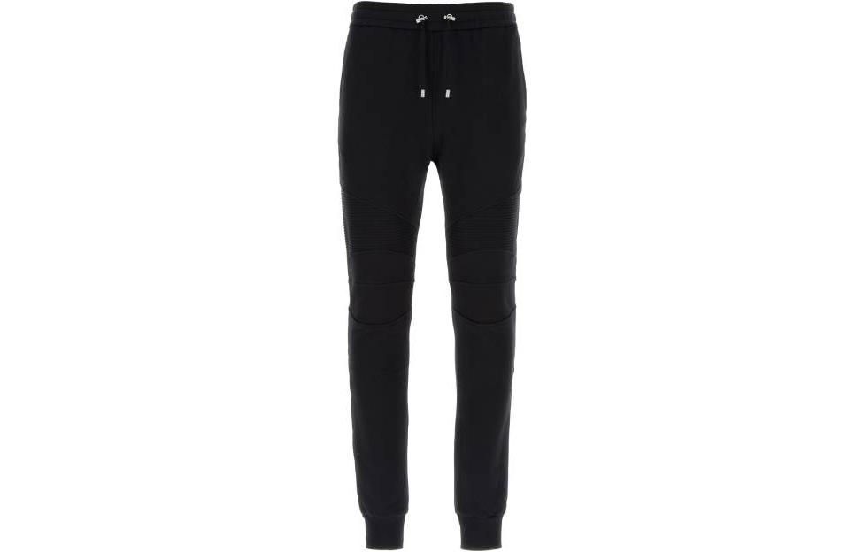 Order BALMAIN  Logo Print Drawstring Knit Joggers in Dark Black. AH0OB000BB04-EAB
