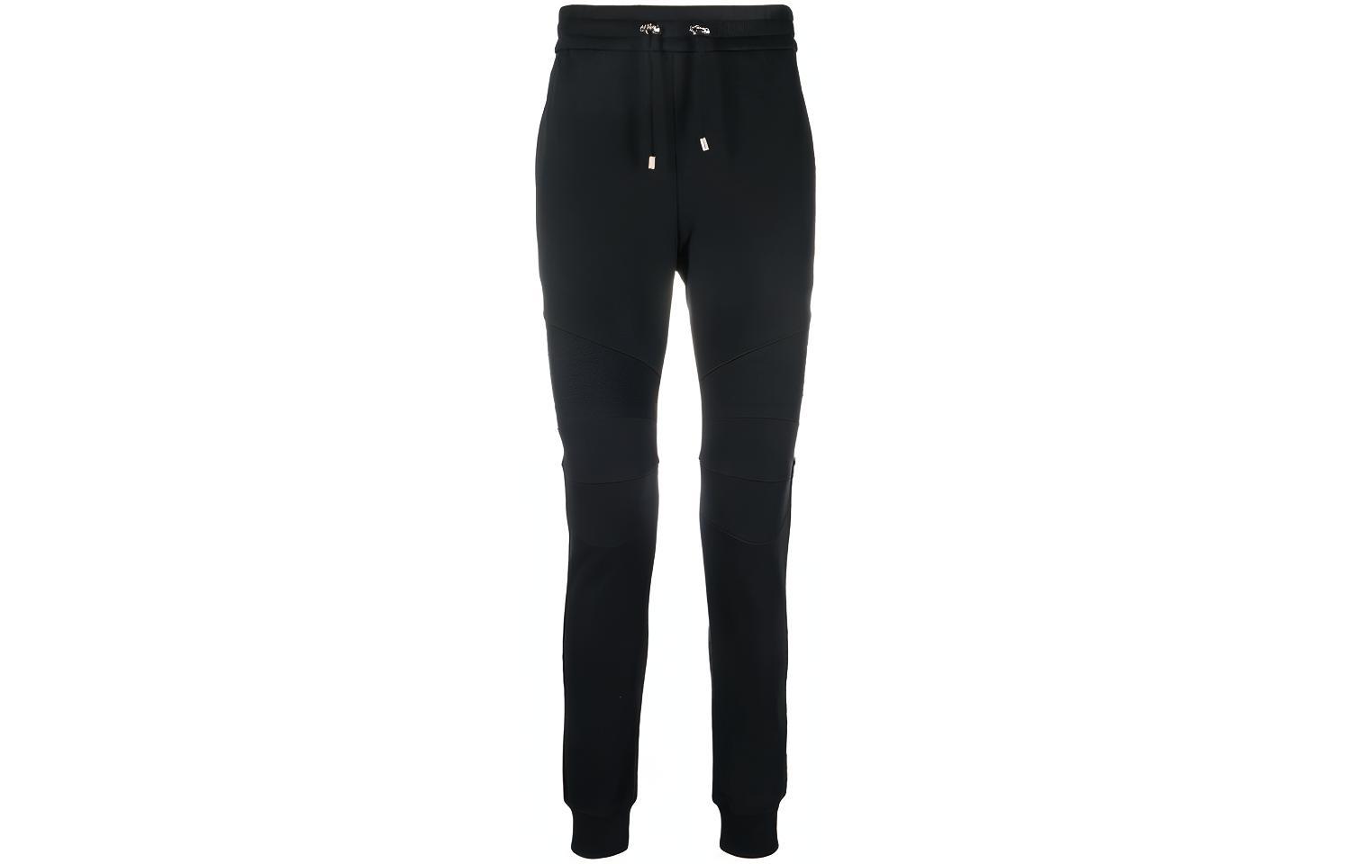 BALMAIN  Metallic Logo Athletic Pants - Black WH0OB000B161EAC