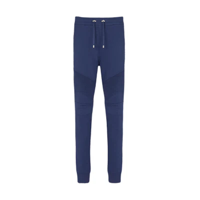 BALMAIN Navy Blue Elastic Waist Jogger Knit Pants BH1OB000-BB66-SJW