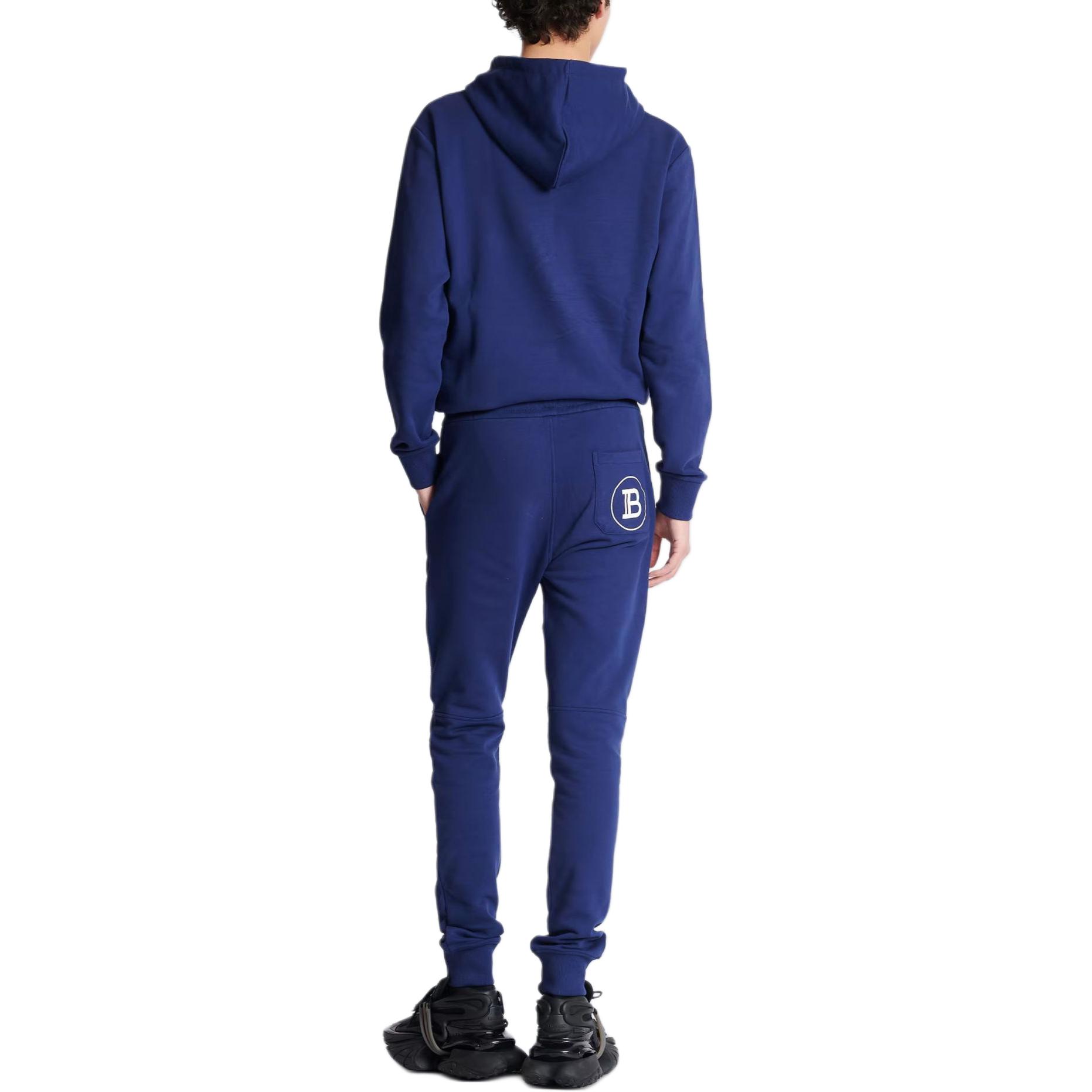 Purchase BALMAIN 深藍色彈性腰運動針織長褲 BH1OB000-BB66-SJW