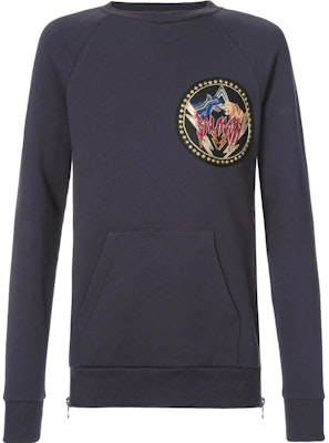 巴尔曼 海军蓝标志贴布长袖套头毛衣 W7H6102J928B-129 Buy 巴尔曼 海军蓝标志贴布长袖套头毛衣 W7H6102J928B-129