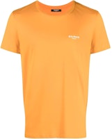 BALMAIN Orange Crewneck T-Shirt with Small Logo Print. AH1EF000BB04-KBJ BALMAIN Orange Crewneck T-Shirt with Small Logo Print. AH1EF000BB04-KBJ