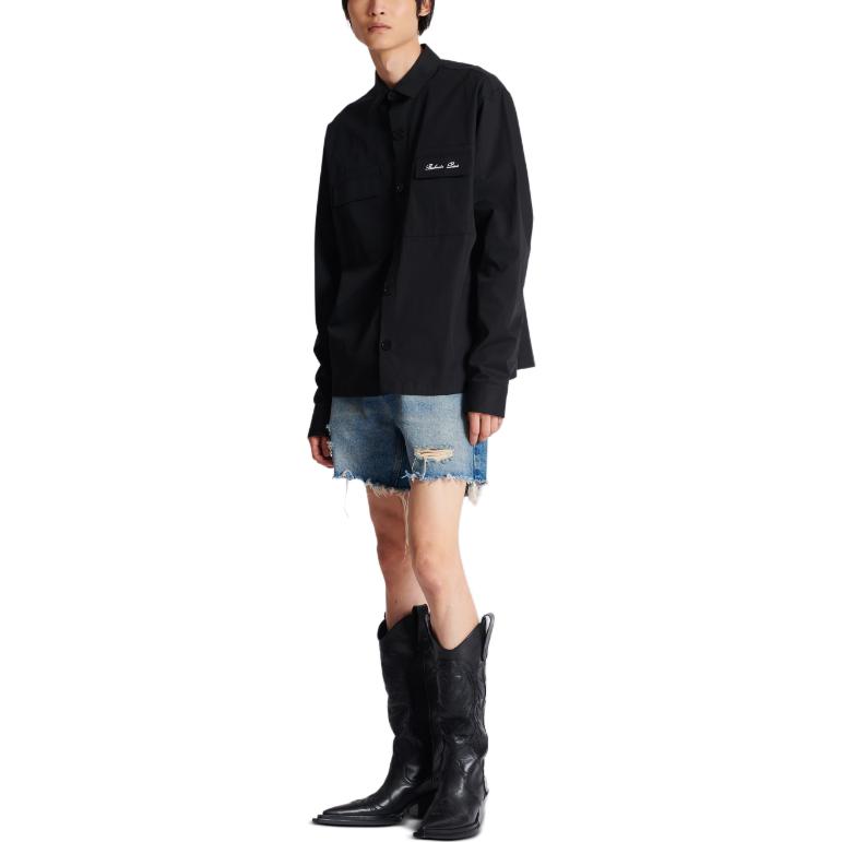 Details for 巴尔曼黑色字母印花设计签名衬衫式外套。 CH1HS166-CC63-0PA
