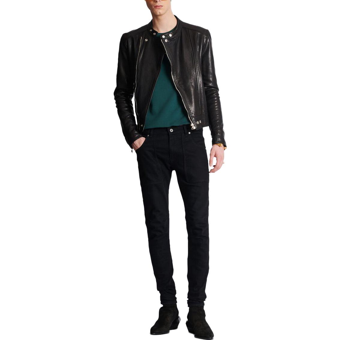 Lookbook BALMAIN 修身中腰黑色牛仔褲 BH1MG001DD71-0PA